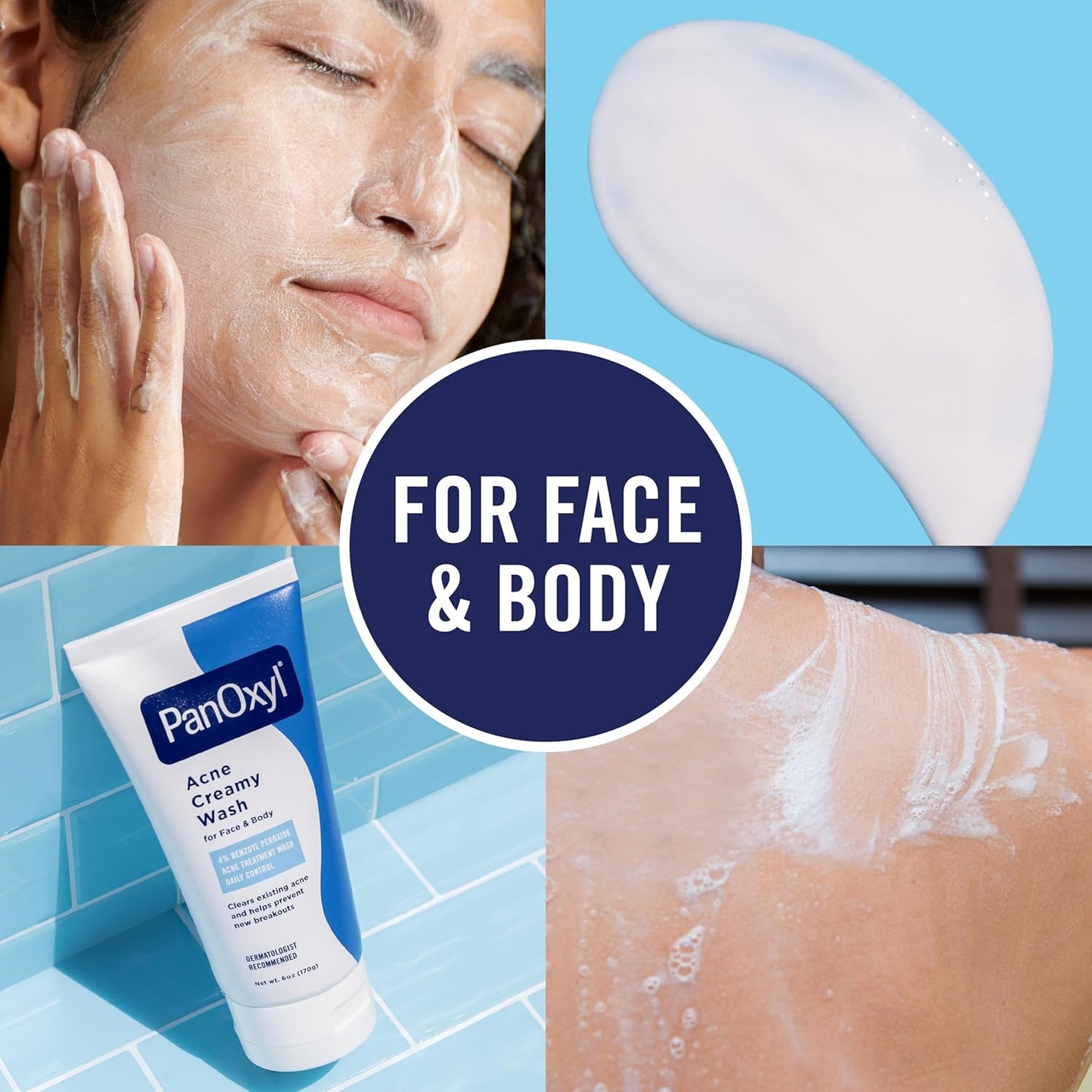PanOxyl Antimicrobial Hydrating Acne Creamy Wash – 4% Benzoyl Peroxide, 6 oz
