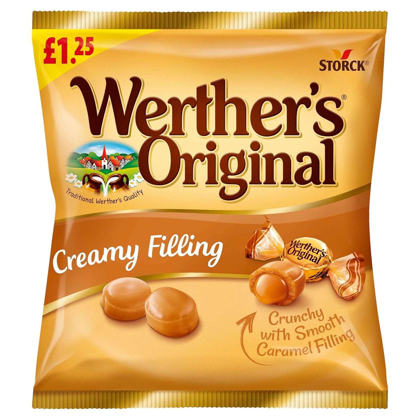 Storck Werther's Original Caramel Candies 110g – Creamy Filling & Rich Taste
