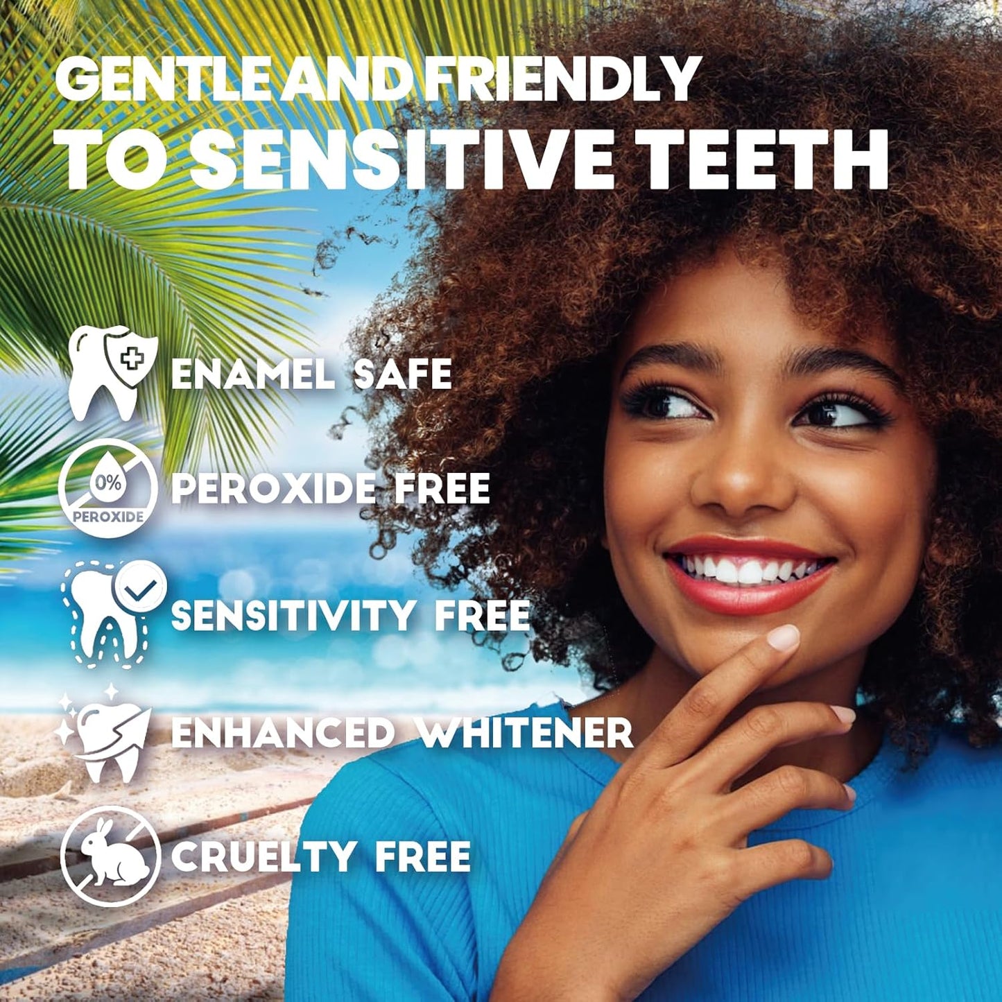 Professional Teeth Whitening Strips for Sensitive Teeth – 42 Count, Peroxide-Free, Enamel-Safe Mint Strips with Fast & Gentle Results