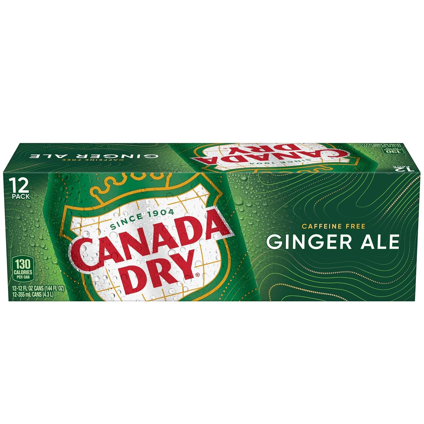 Canada Dry Ginger Ale – Refreshing Caffeine-Free Sparkling Drink, 355ml Imported Can