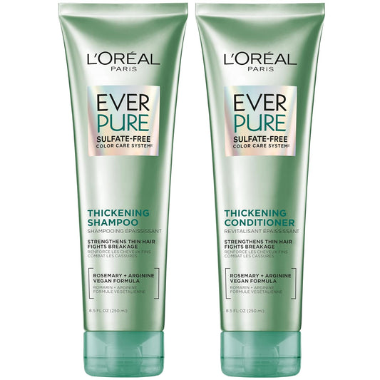 L’Oreal Paris EverPure Thickening Sulfate-Free Shampoo & Conditioner Kit – Strengthens & Volumizes Thin, Fragile Hair