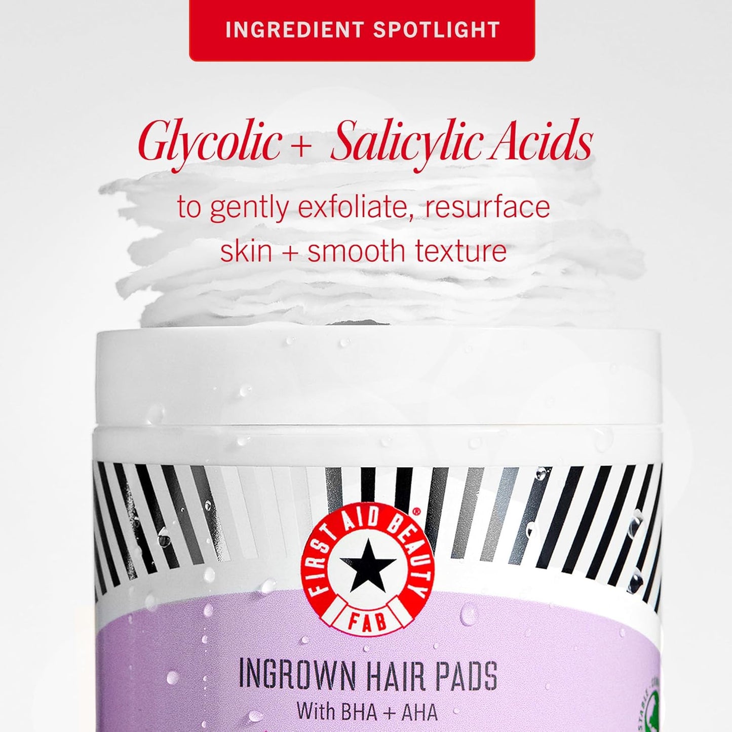 First Aid Beauty Ingrown Hair Pads – BHA & AHA Exfoliating Razor Bump Treatment