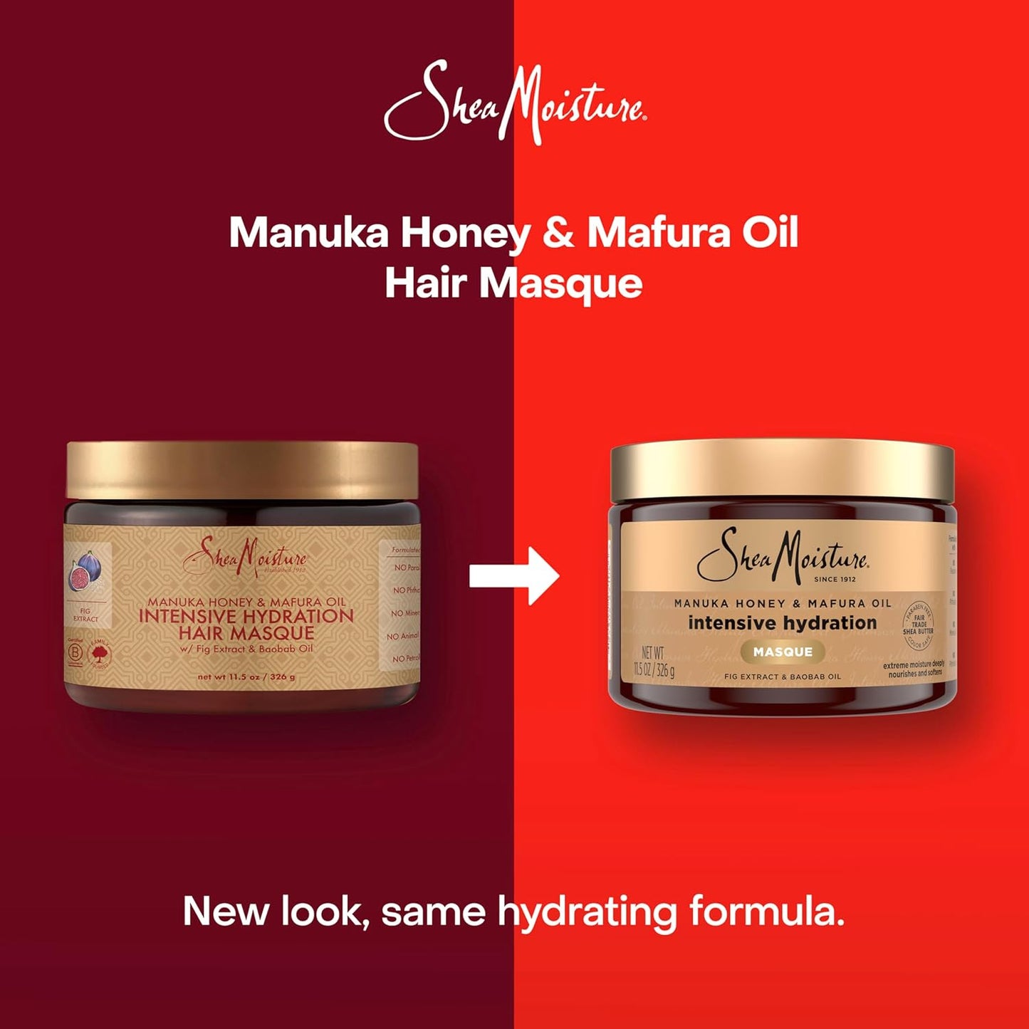 SheaMoisture Intensive Hydration Hair Masque with Manuka Honey & Mafura Oil – Deep Conditioner for Dry, Damaged, Curly Hair (11.5 oz)