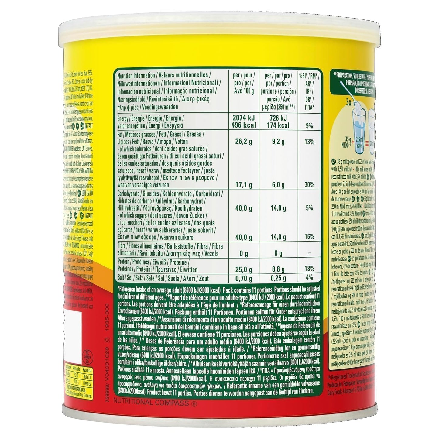 Nidos Instant Full Cream Milk Powder 400g × 2 – Creamy & Nutritious (Imported)