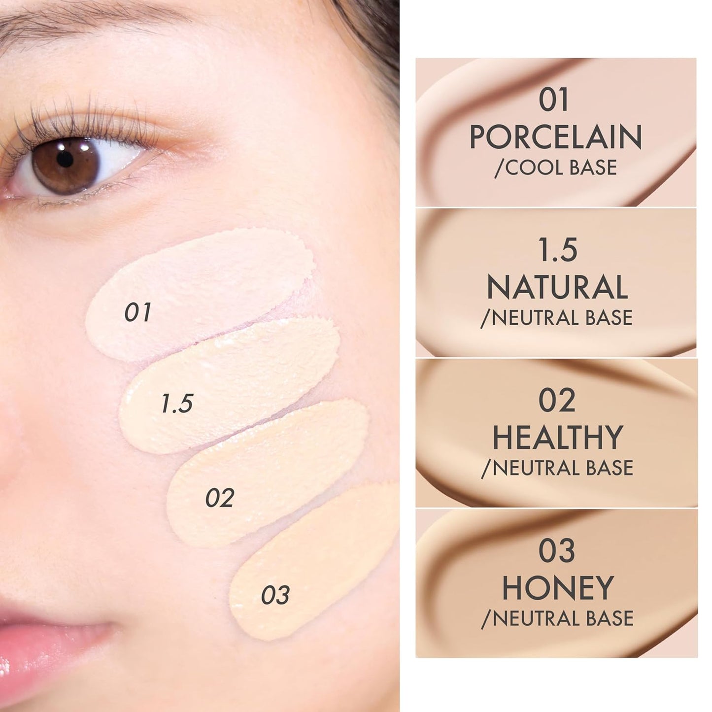 Amuse Seoul Ceramic Cushion Foundation – Semi-Matte, Long-Lasting, Lightweight, Flawless Vegan Korean Makeup (15g | 03 Honey)