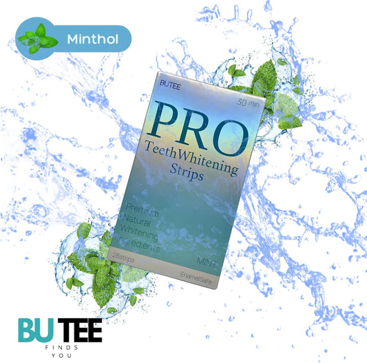 Butee Teeth Whitening Strips – 28 Strips, 14 Treatments | Fast 30-Min Results, Enamel-Safe, No Sensitivity