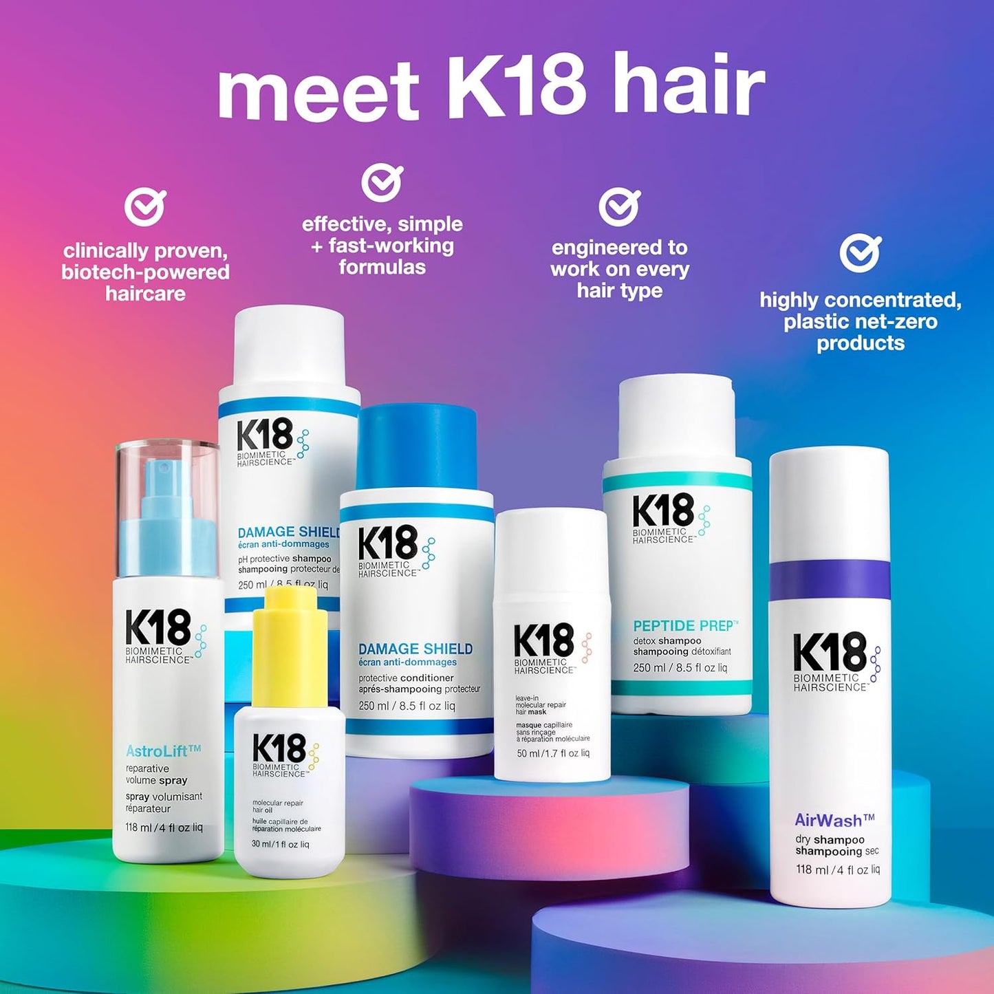 K18 Leave-In Molecular Hair Mask – Repairs & Restores Damaged Hair (1 oz)