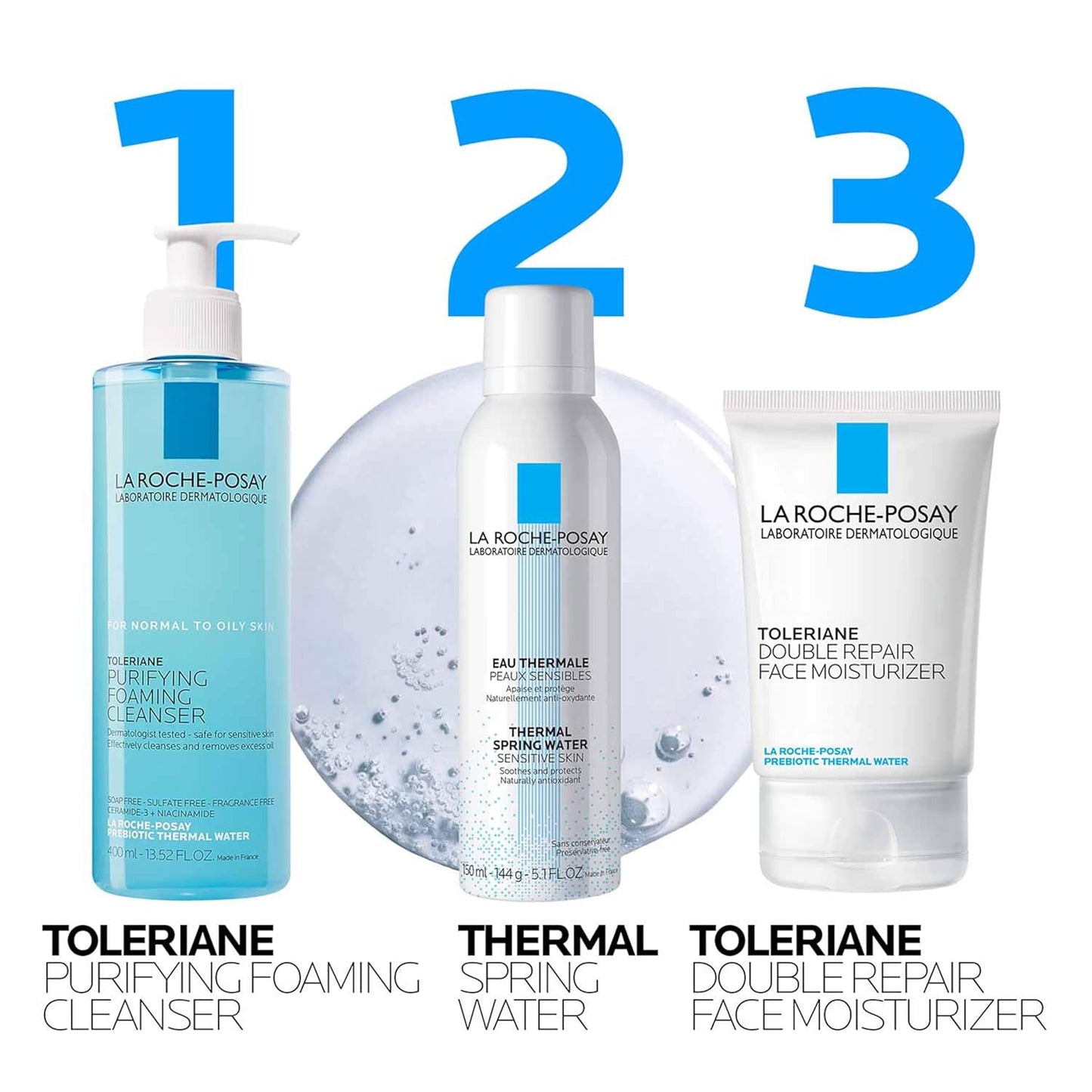 La Roche-Posay Toleriane Purifying Foaming Facial Cleanser – Oil-Free Face Wash with Niacinamide & Ceramides for Sensitive Skin, 400ml