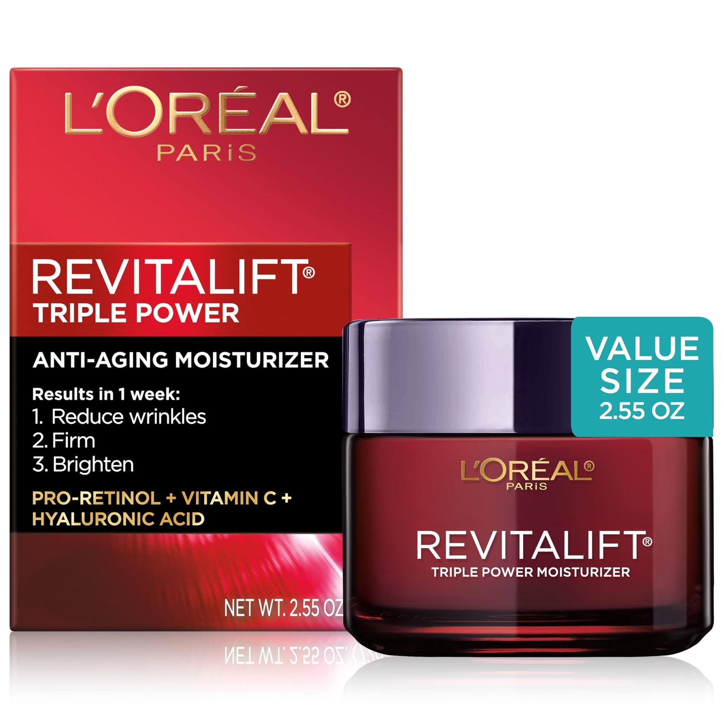 L'Oreal Paris Revitalift Triple Power Face and Neck Moisturizer, Anti Aging Face Cream with Broad Spectrum SPF 30, Pro-Retinol, Hyaluronic Acid and Vitamin C, 1 Kit