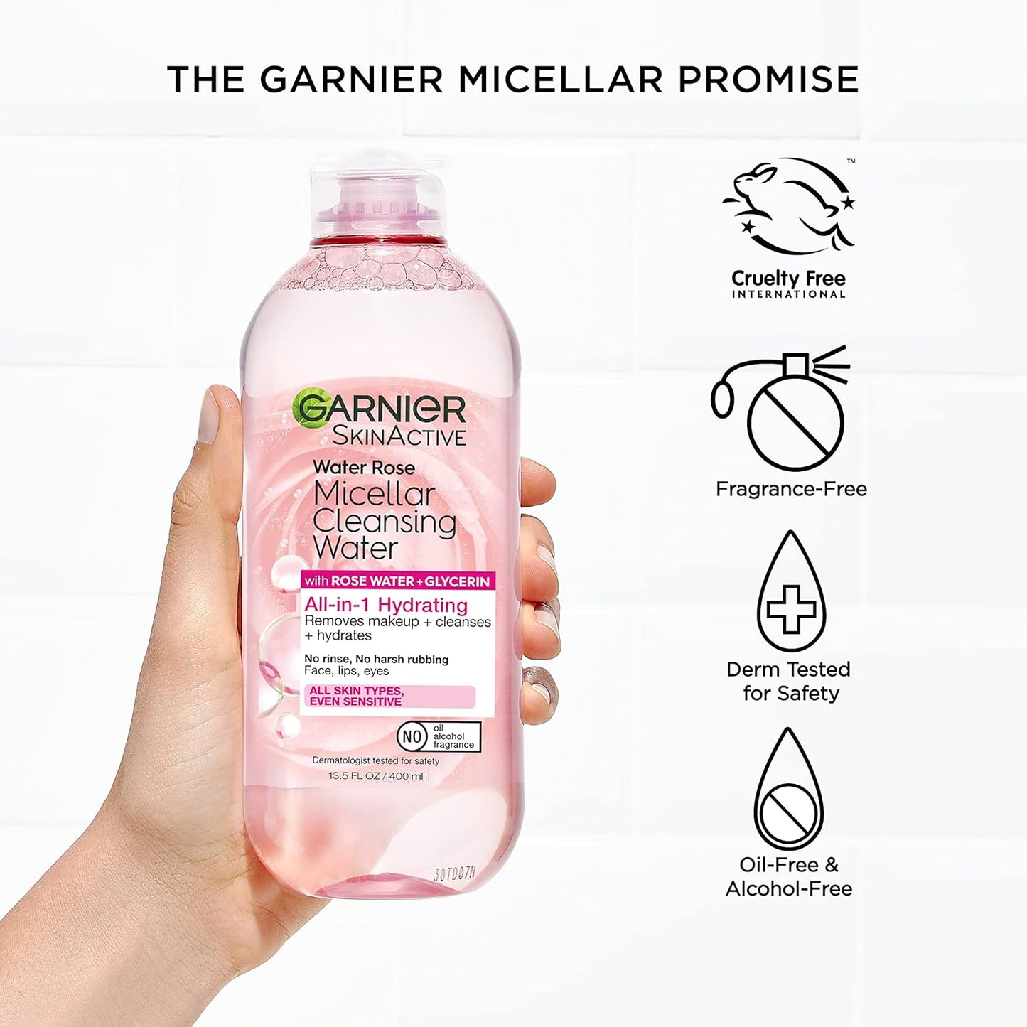Garnier Micellar Water with Rose Water & Glycerin – Hydrating Makeup Remover & Cleanser for All Skin Types, Vegan & Cruelty-Free (13.5 fl oz, Pack of 2)
