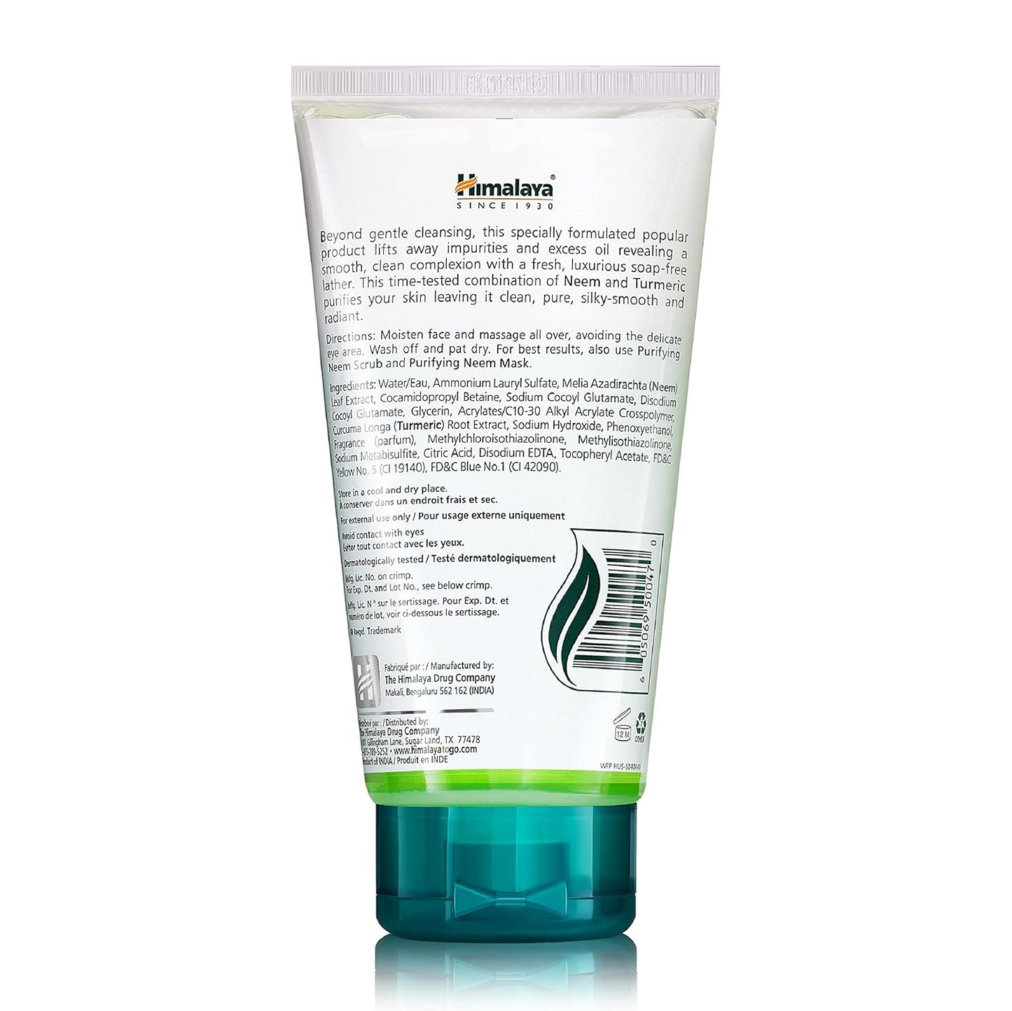 Himalaya Purifying Neem Face Wash – Natural Cleanser with Neem & Turmeric | Soap-Free, Vegan, Paraben-Free | For Normal to Oily Skin – 150mL (2 Pack)