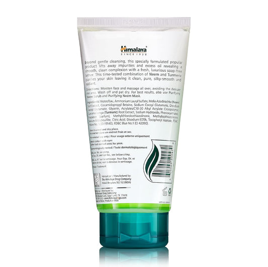 Himalaya Purifying Neem Face Wash – Natural Cleanser with Neem & Turmeric | Soap-Free, Vegan, Paraben-Free | For Normal to Oily Skin – 150mL (2 Pack)