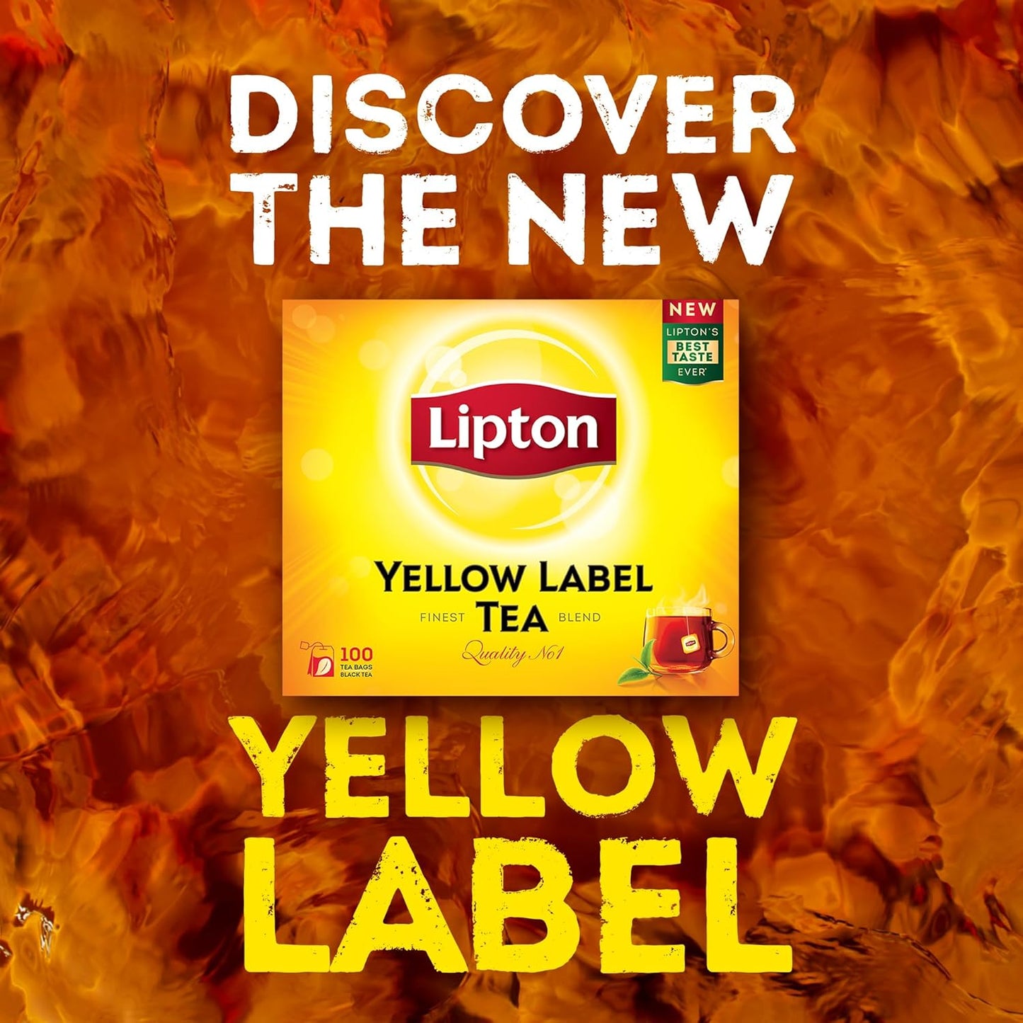 Lipton Yellow Label Black Tea – Rich Aroma & Classic Taste (50g Teabags, Vegetarian)