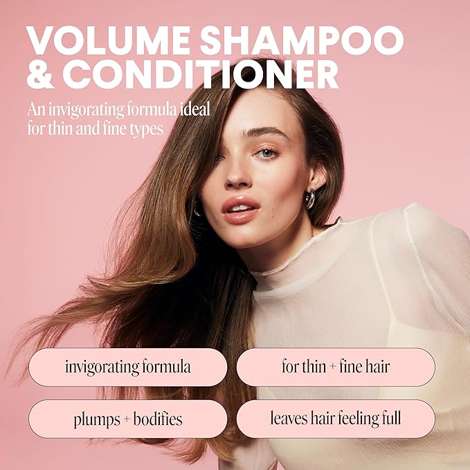 MONDAY Haircare Volume Shampoo & Conditioner Set – For Thin, Fine & Oily Hair – With Coconut Oil, Ginger Extract & Vitamin E – 12 fl oz Each, 2 Pack