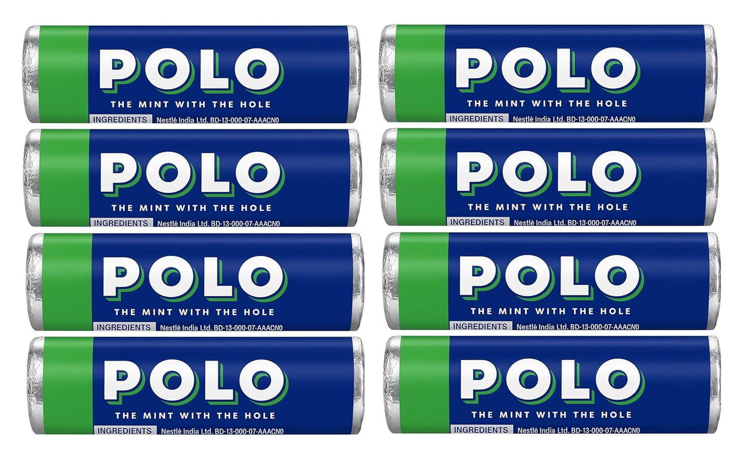 Polo Sugar Free Fresh Mint Rolls – Classic Breath Freshener | 18g x 8 Pack (Imported)