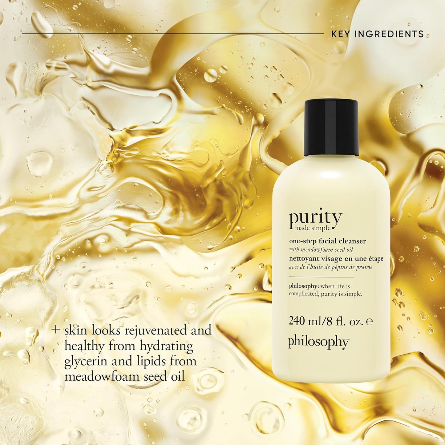 Philosophy Purity Made Simple One-Step Facial Cleanser with Meadowfoam Seed Oil – Gentle Makeup Remover & Daily Face Wash, Paraben-Free