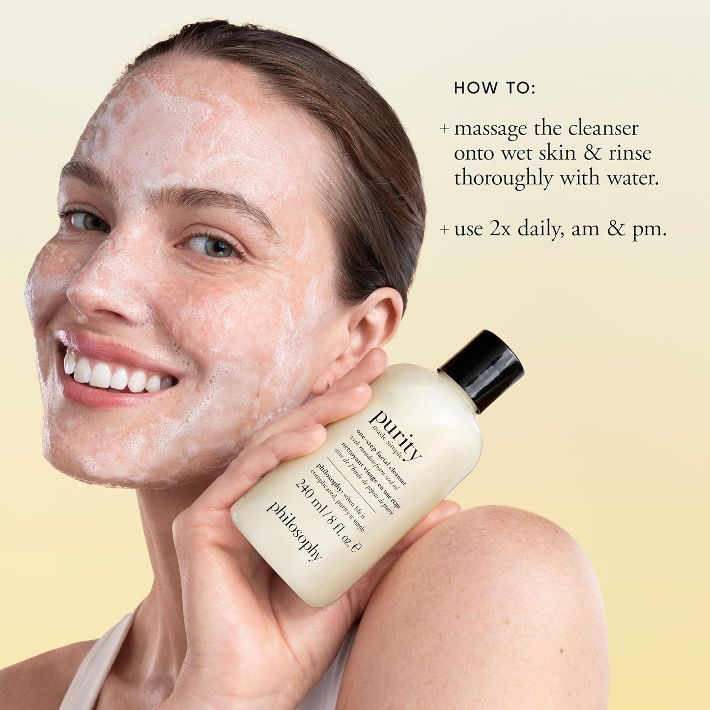 Philosophy Purity Made Simple One-Step Facial Cleanser with Meadowfoam Seed Oil – Gentle Makeup Remover & Daily Face Wash, Paraben-Free