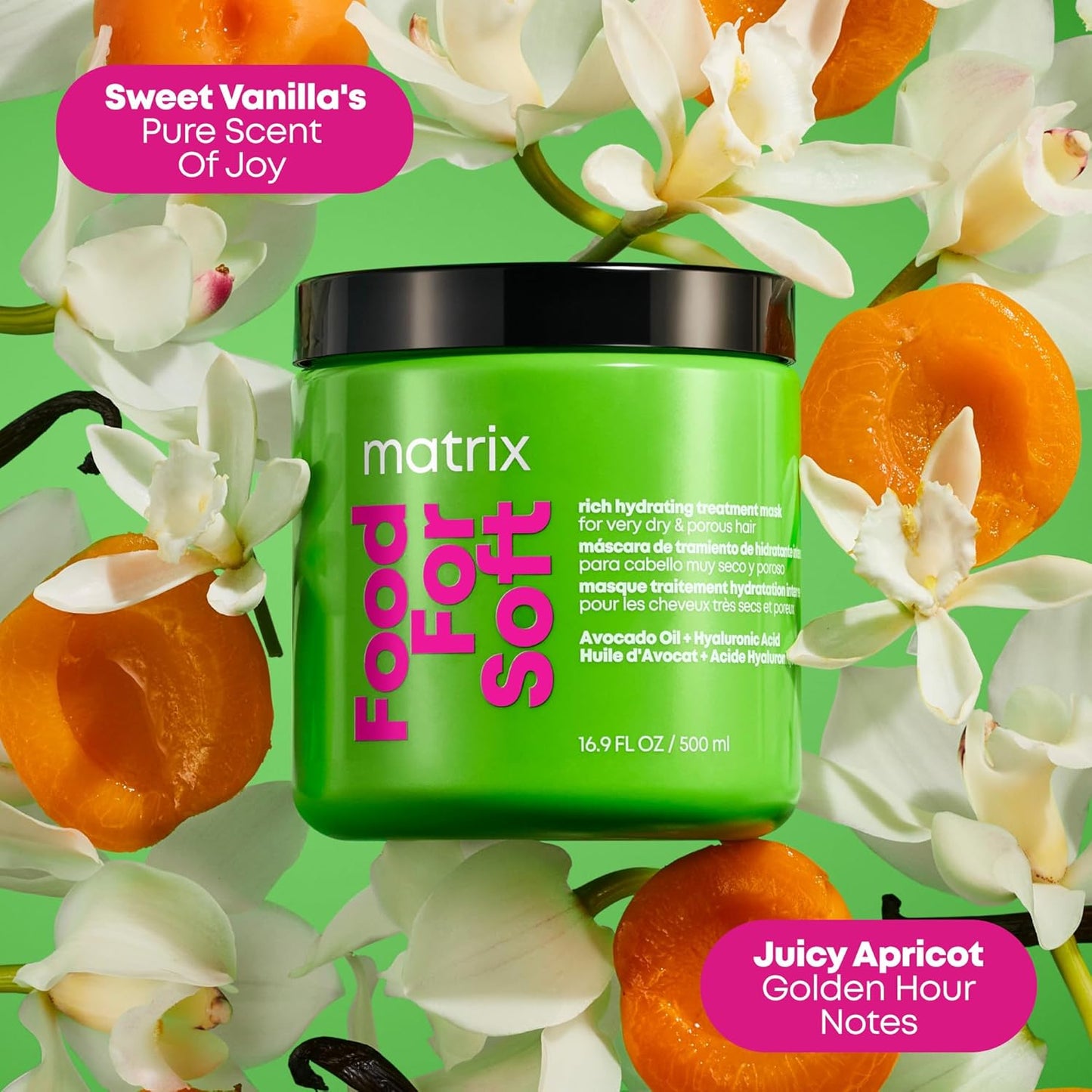 MATRIX Food For Soft Rich Hydrating Mask – Avocado Oil & Hyaluronic Acid – Deep Moisture for Dry, Brittle & Color-Treated Hair – Vegan