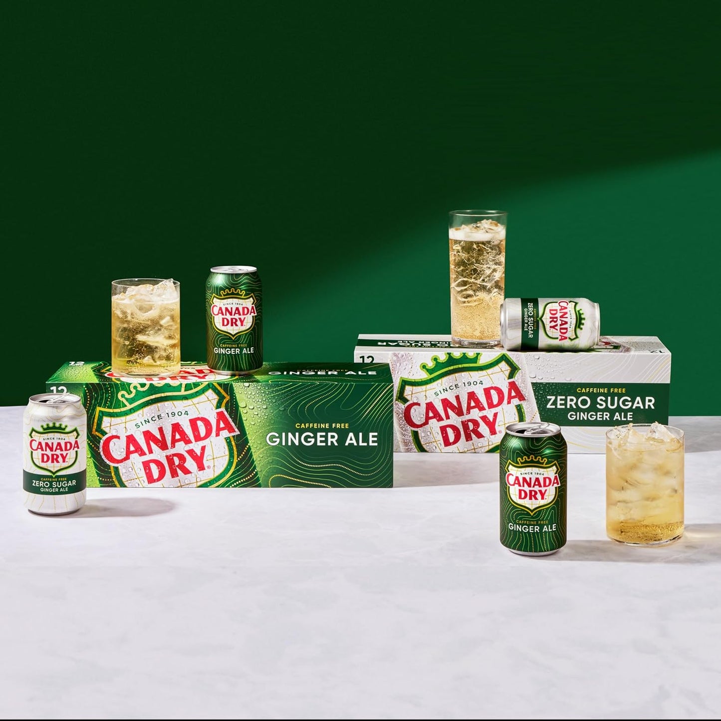 Canada Dry Ginger Ale – Refreshing Caffeine-Free Sparkling Drink, 355ml Imported Can