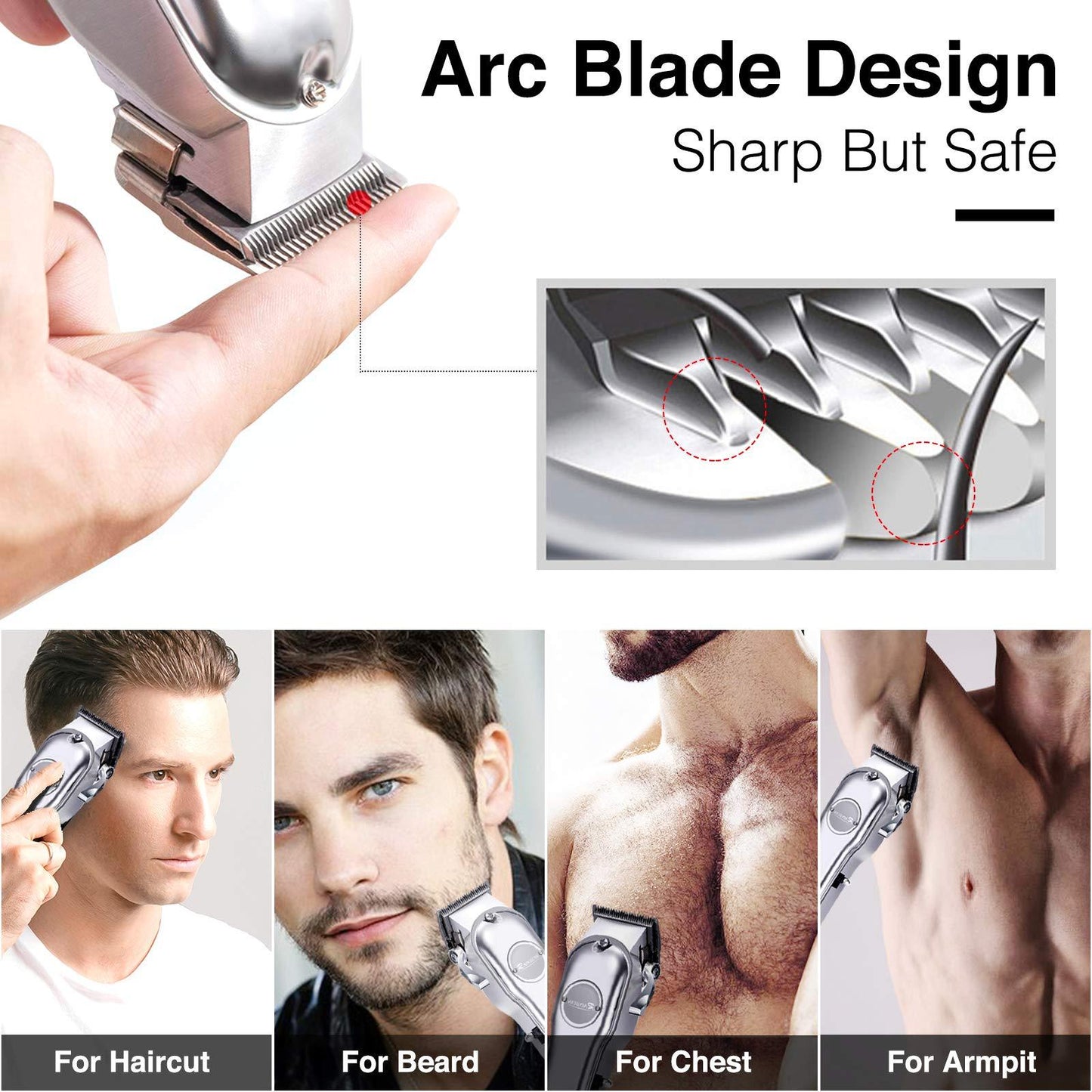 Men Hair Trimmer 3 in 1 IPX7 Waterproof Beard Trimmer Grooming Kit Cordless Hair Clipper for Women & Children LED Display USB Rechargeable Amazon Banned - LUXURY GLOW