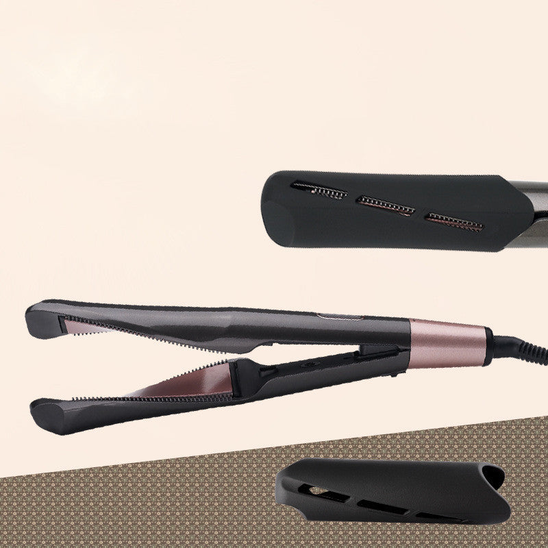 LuxuryGlow 2-in-1 Hair Straightener & Crimper – Wet/Dry Curling Iron with LCD