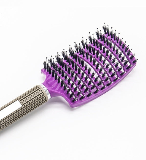 Cepillo desenredante antienredos LuxuryGlow: masajeador del cuero cabelludo y peine de cerdas para mujeres