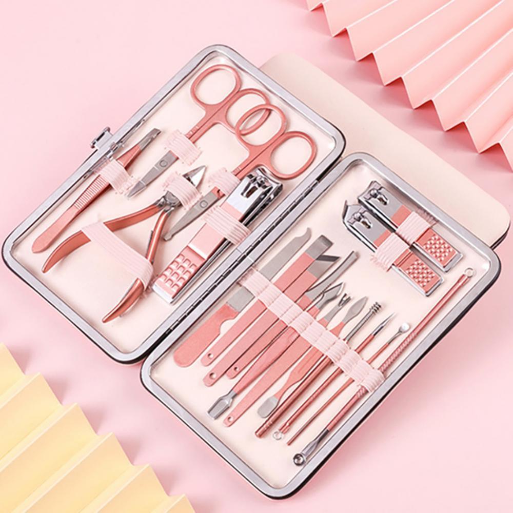 LuxuryGlow Professional Stainless Steel Manicure & Pedicure Set with Leather Case