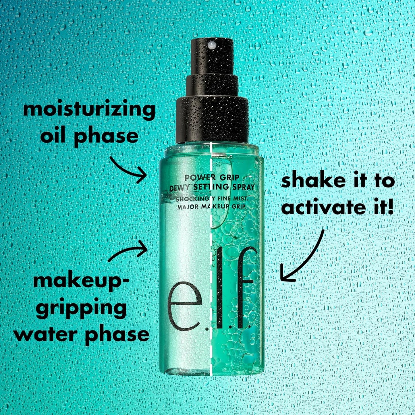 e.l.f. Power Grip Dewy Setting Spray – Hydrating Makeup Mist with Hyaluronic Acid & Aloe, Vegan & Cruelty-Free, 3.84oz