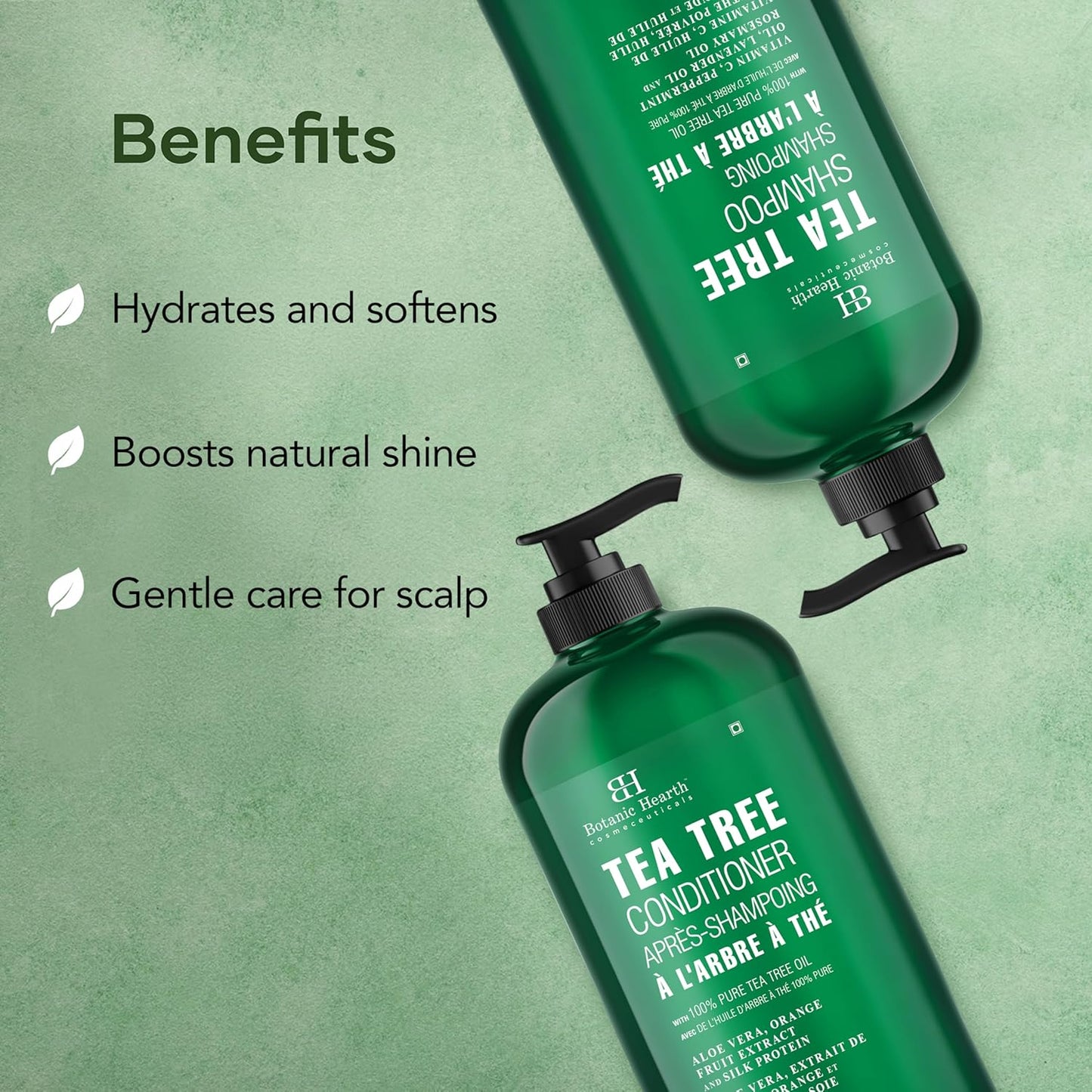Botanic Hearth Tea Tree Shampoo & Conditioner Set – Sulfate-Free, Itchy & Dry Scalp Relief, Anti-Dandruff & Thickening Hair Care for Men & Women (16 fl oz × 2)