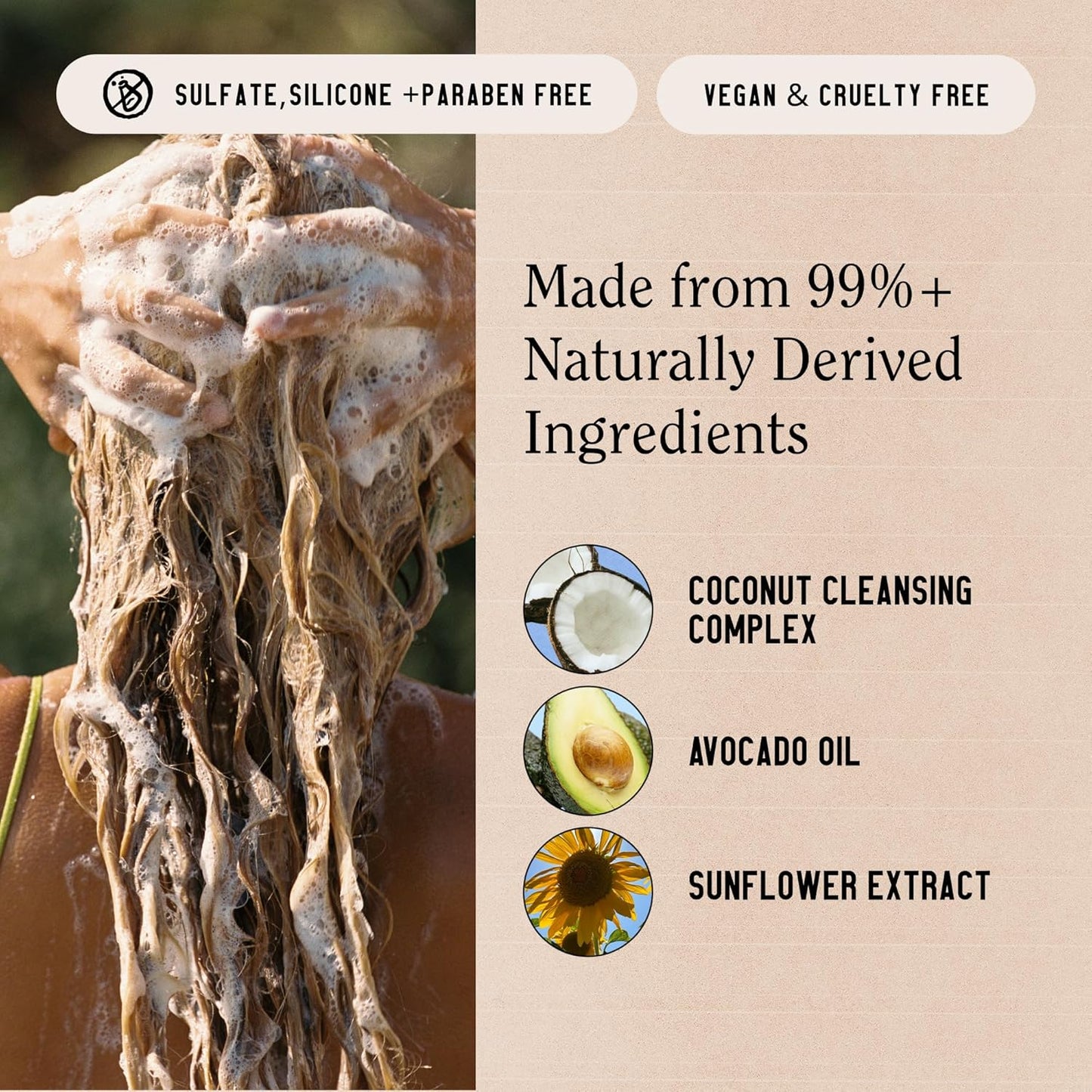 California Naturals Coconut Shampoo & Conditioner Set – Vegan, Cruelty-Free, Sulfate-Free Hair Care for All Hair Types, 20 fl oz x 2