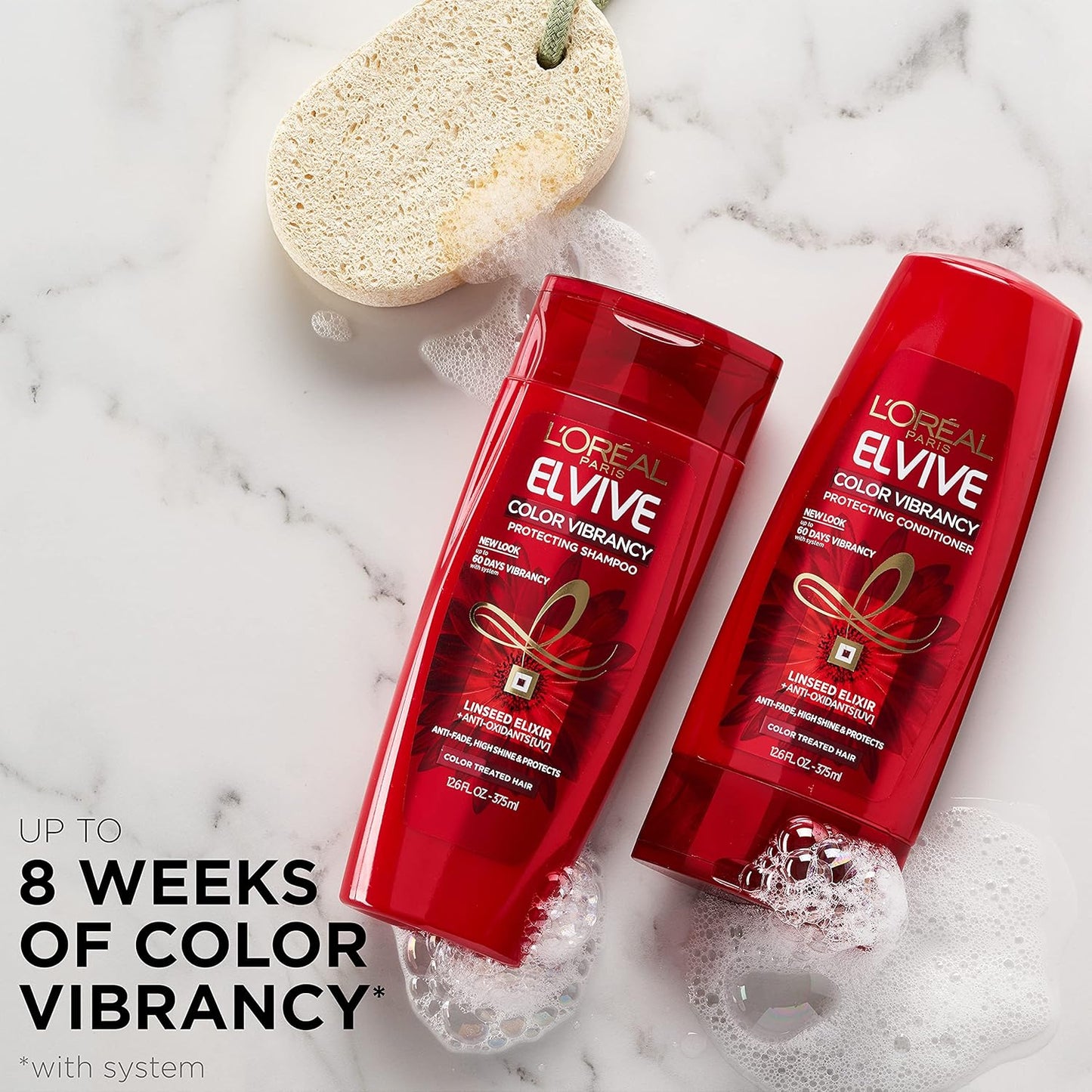 L'Oréal Paris Elvive Color Vibrancy Shampoo & Conditioner Set – Anti-Fade, Hydrating & Shine Boost for Color Treated Hair – 28 fl oz Each, 2 Pack