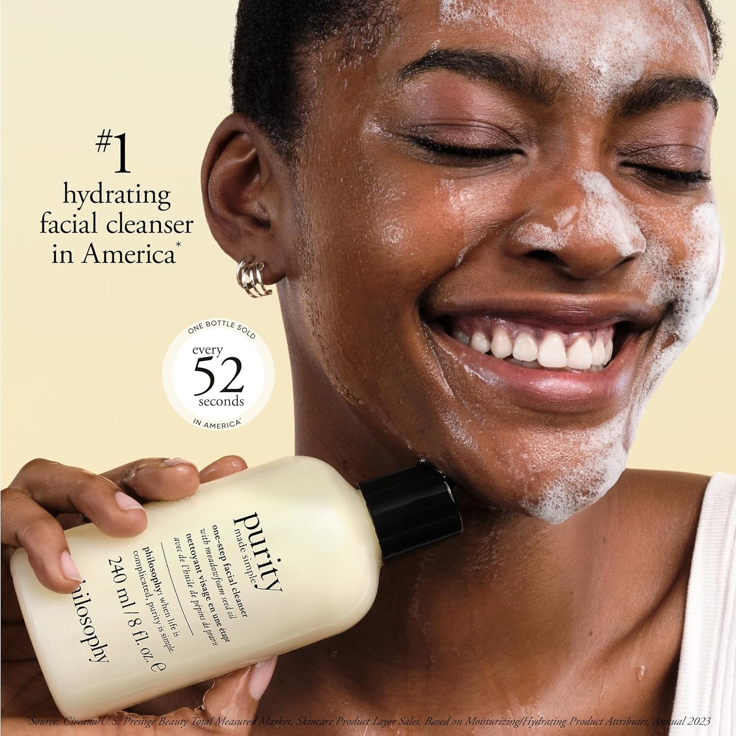 Philosophy Purity Made Simple One-Step Facial Cleanser with Meadowfoam Seed Oil – Gentle Makeup Remover & Daily Face Wash, Paraben-Free