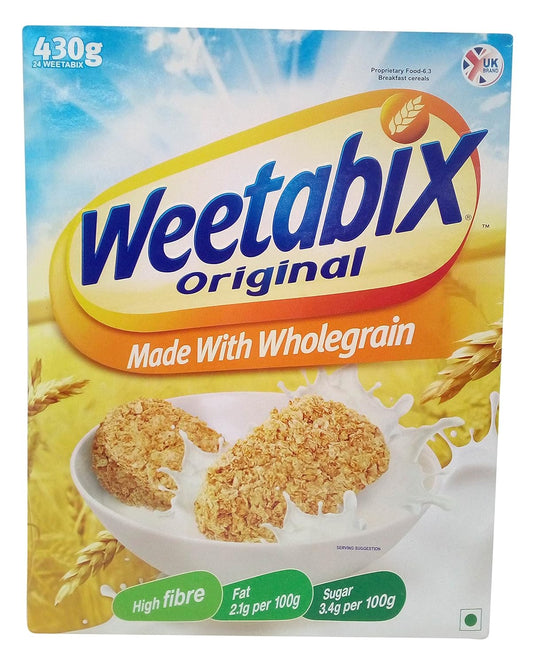 Weetabix Original Wholegrain Cereal 430g – High Fibre Healthy Breakfast (Imported)