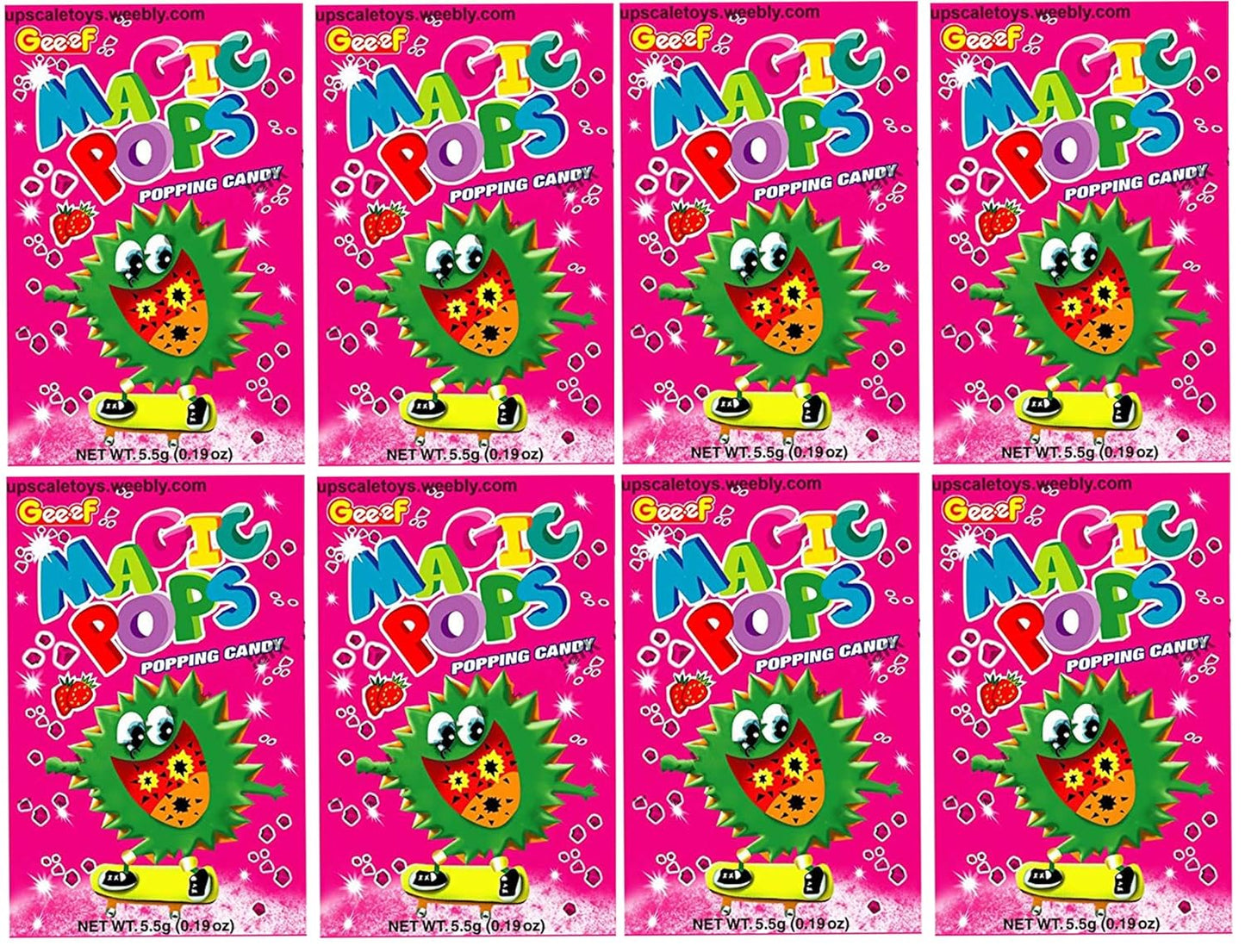 Geef Magic Pops Strawberry Popping Candy – Fizzy Fun Candy Box (40 Sachets, 220g, Imported)