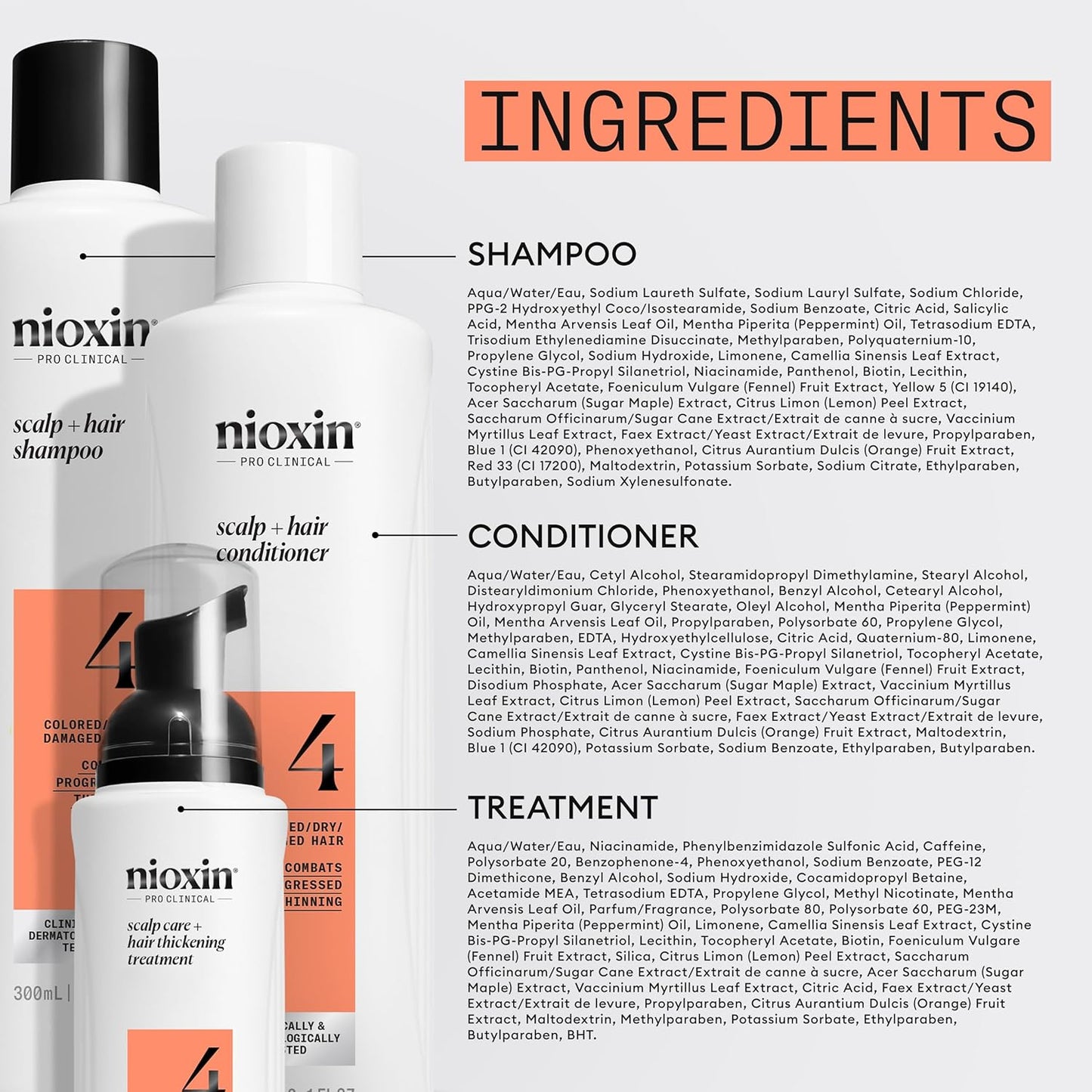 Nioxin Scalp + Hair Thickening System Kit | Strengthen & Boost Density with Niacinamide & Biotin | For Natural, Colored & Thinning Hair | 1 Month Supply