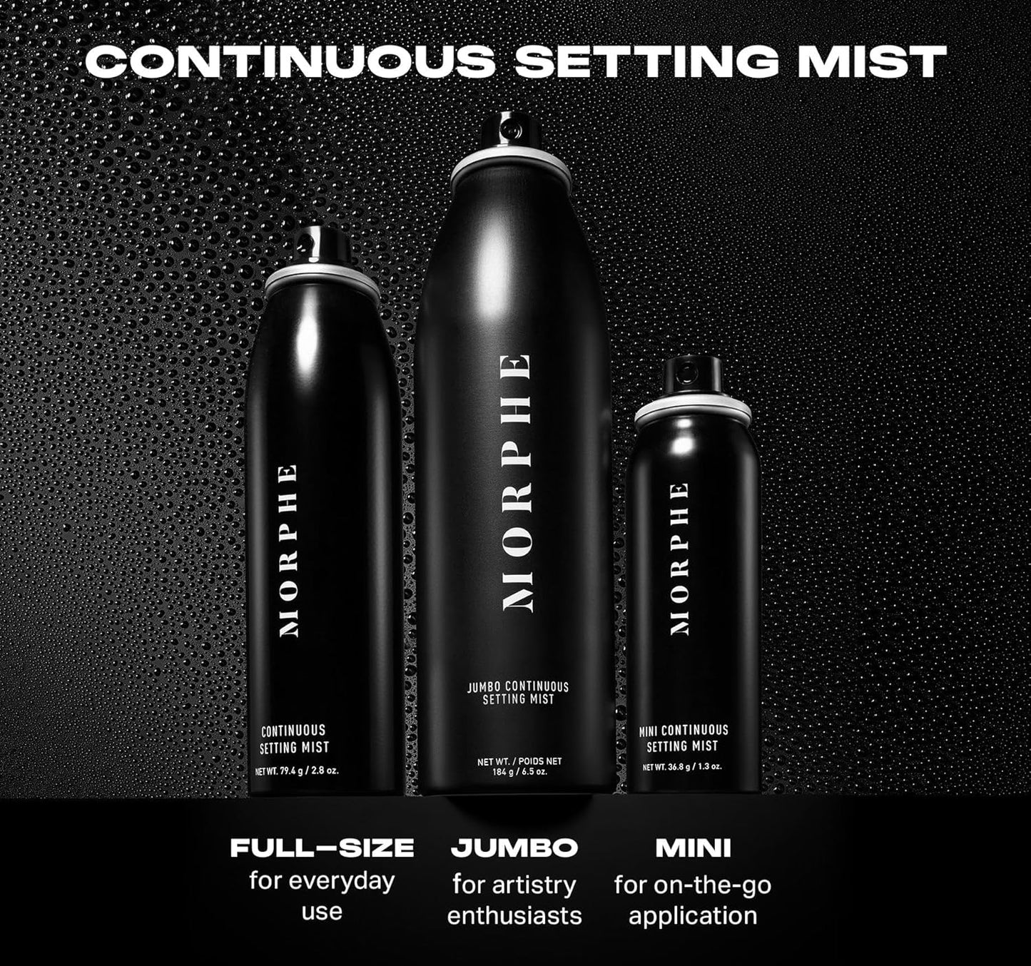 Morphe Continuous Setting Mist – Micro-Fine Makeup Setting Spray with Natural Radiant Finish (2.8 fl oz)