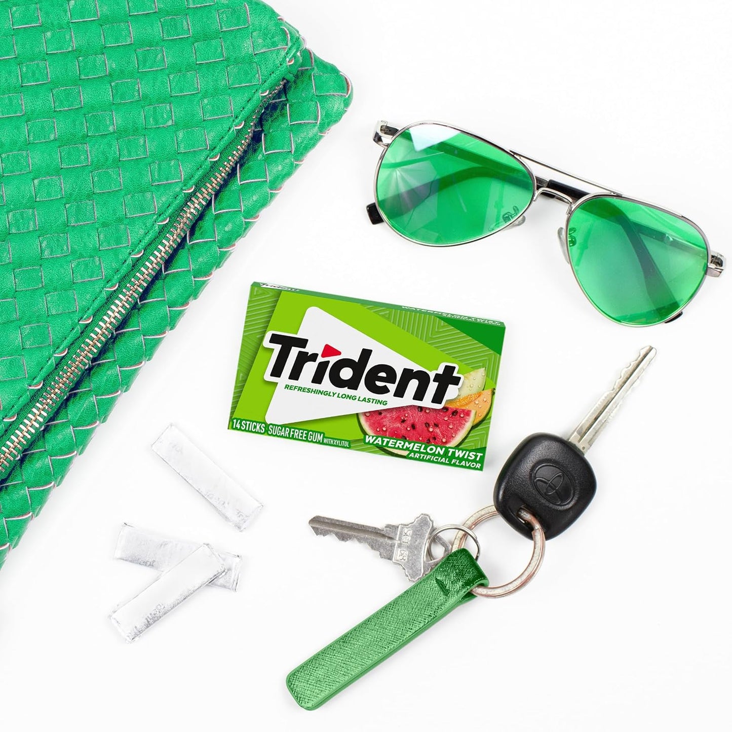 Trident Watermelon Twist Sugar-Free Gum | Long-Lasting Freshness | 14 Ct x 12 Packs (Imported, Vegetarian)