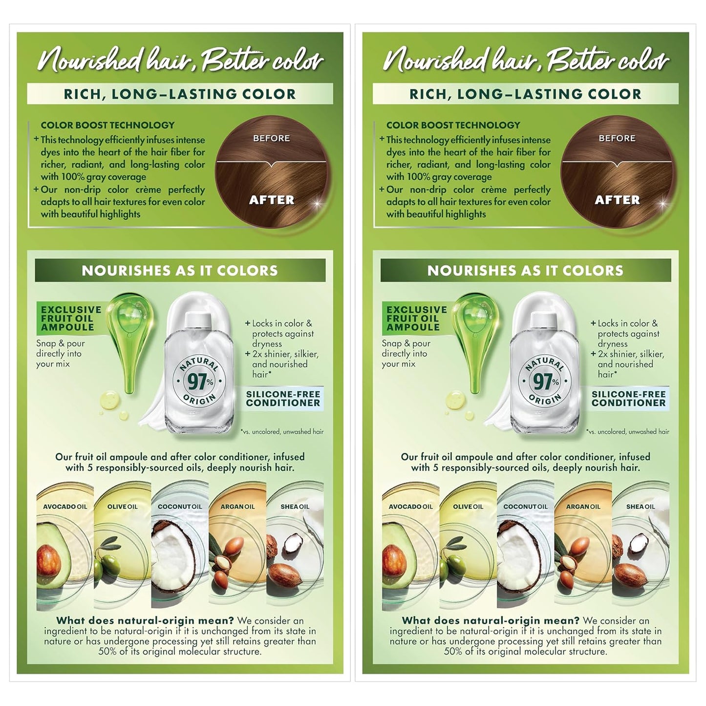 Garnier Nutrisse Nourishing Crème Hair Color – 63 Light Golden Brown (Brown Sugar) | Permanent Hair Dye with 5 Fruit Oils | 100% Gray Coverage | 2 Count