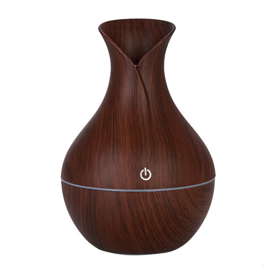 LuxuryGlow Vase-Shaped Cool Mist Humidifier – 130ML USB Aroma Diffuser for Home & Office