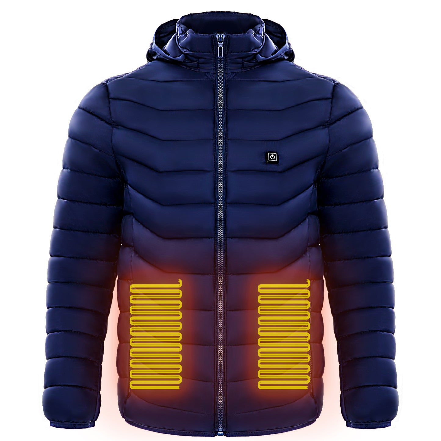 Men Heated Puffer Jacket Electric Heating Coat Insulated Hood Windbreaker 9Heat Zones - LUXURY GLOW