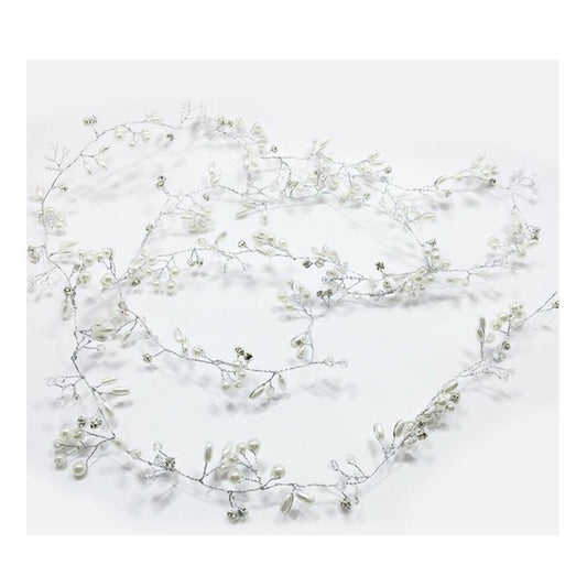 Enredadera nupcial de perlas de cristal LuxuryGlow: elegante tocado largo para boda