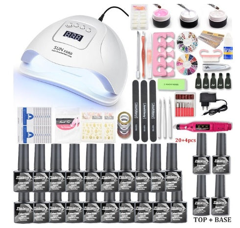 Máquina de fototerapia para uñas Santilady de 80 W: kit para uñas de gel con lámpara LED y esmalte