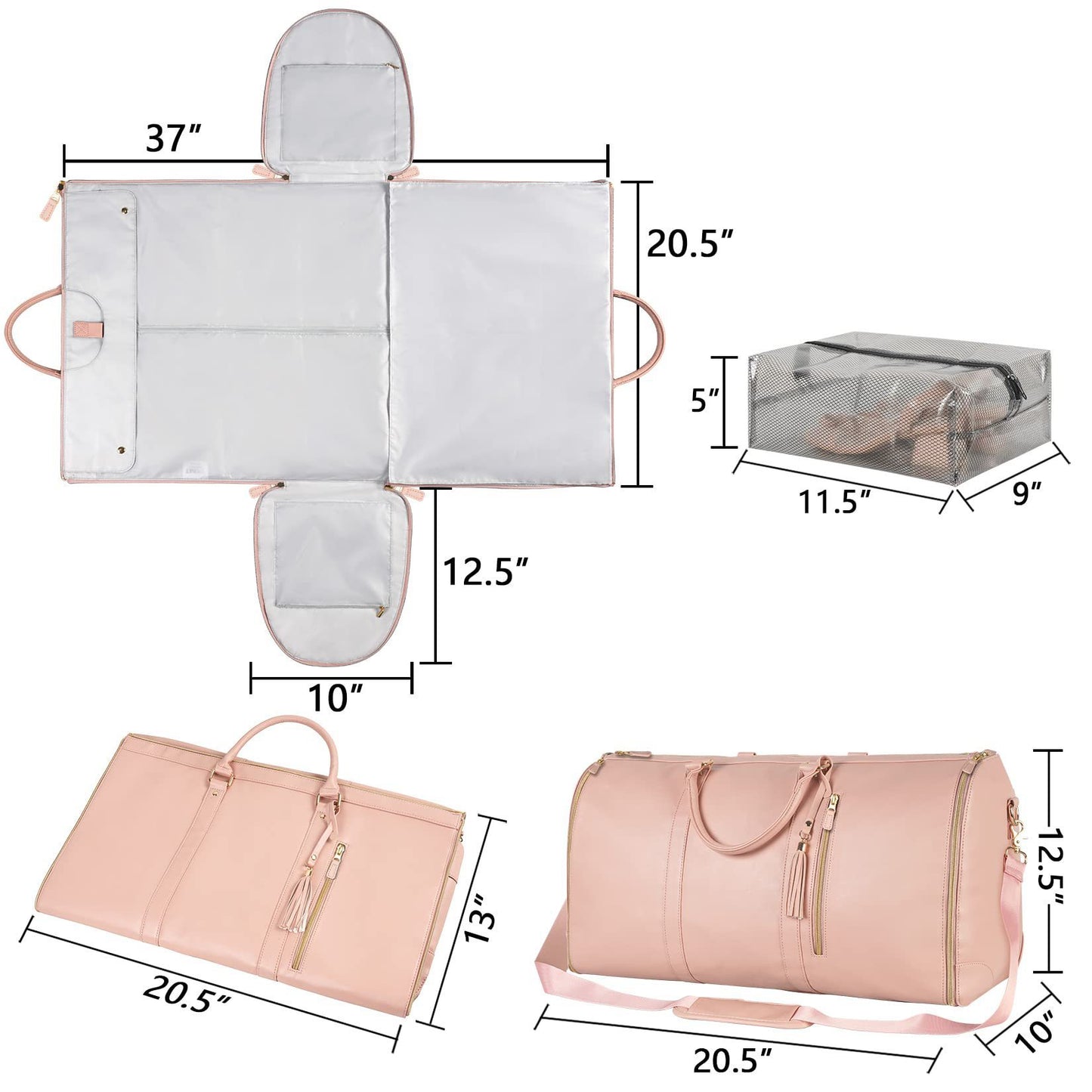 Large Capacity Travel Duffle Bag Women's Handbag Folding Suit Bag Waterproof Clothes Totes - LUXURY GLOW