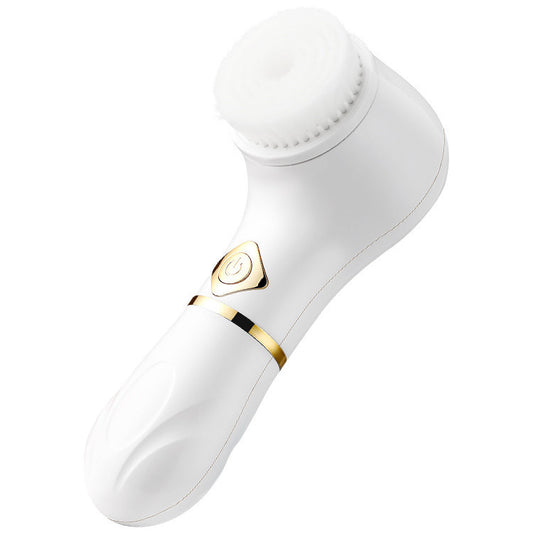 Cepillo limpiador facial eléctrico LuxuryGlow: limpiador profundo de poros y exfoliante (blanco)