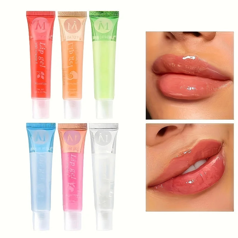 LuxuryGlow - Set de 6 brillos labiales hidratantes con aceite: hidratantes, voluminizadores y de larga duración