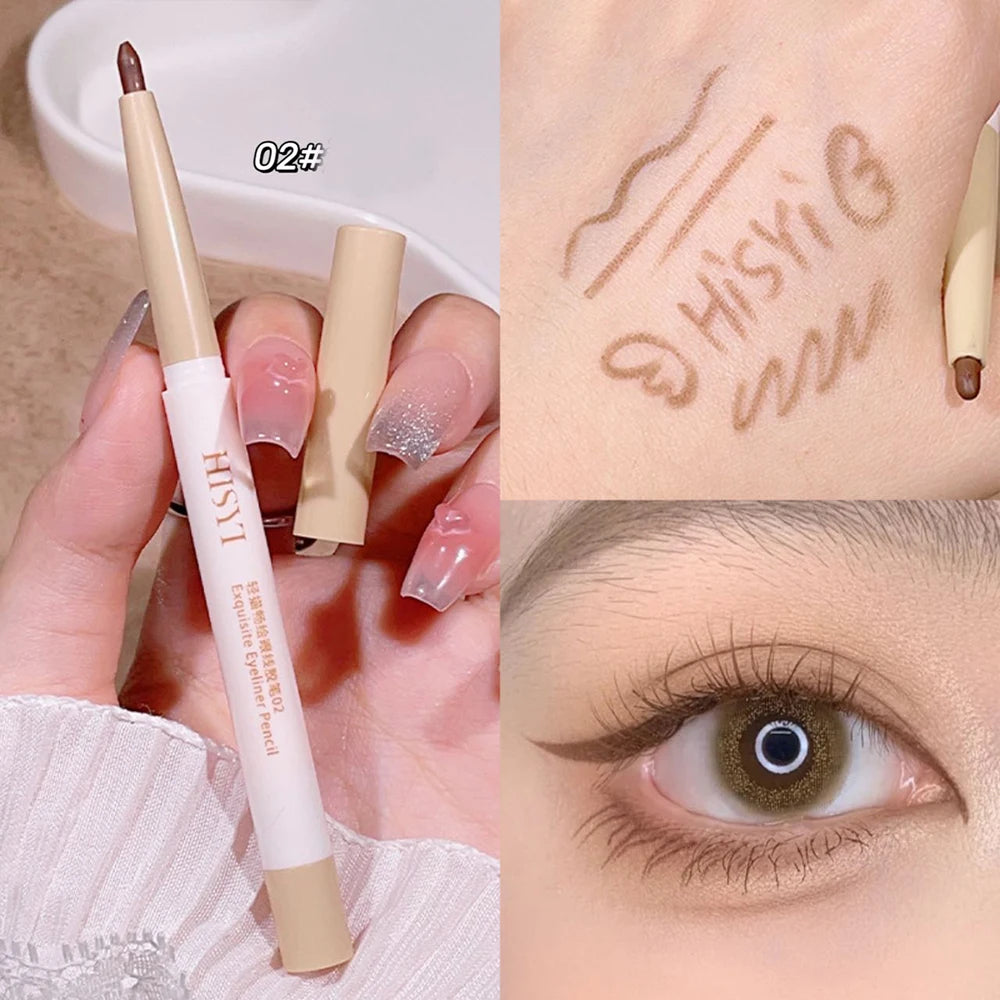 Lápiz delineador de ojos en gel resistente al agua HISYI: resistente a las manchas, de larga duración y fácil deslizamiento.