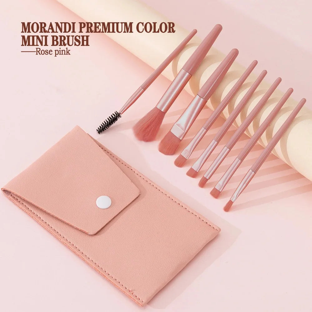 Juego de brochas de maquillaje de cerdas suaves LuxuryGlow: kit para rostro y ojos para base y difuminado