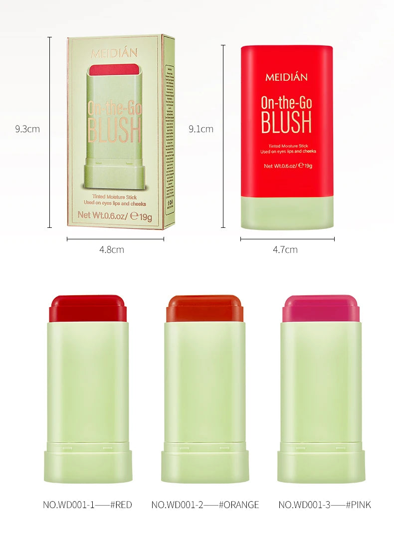 LuxuryGlow 3-in-1 Waterproof Blush Stick | Lipstick, Eyeshadow & Cheek Color