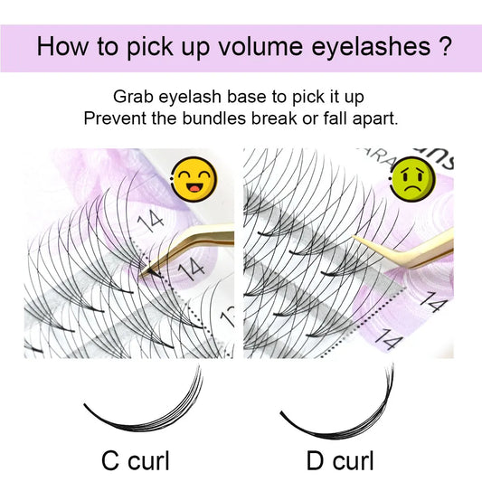 NAGARAKU Premade Eyelash Extension Fans – 5D/6D/10D Narrow Stem, Russian Volume