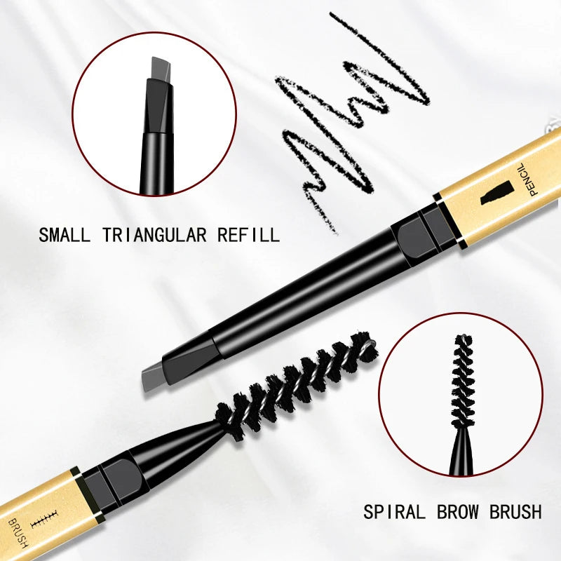Lápiz de cejas impermeable de doble punta LuxuryGlow: preciso, duradero y resistente a las manchas.